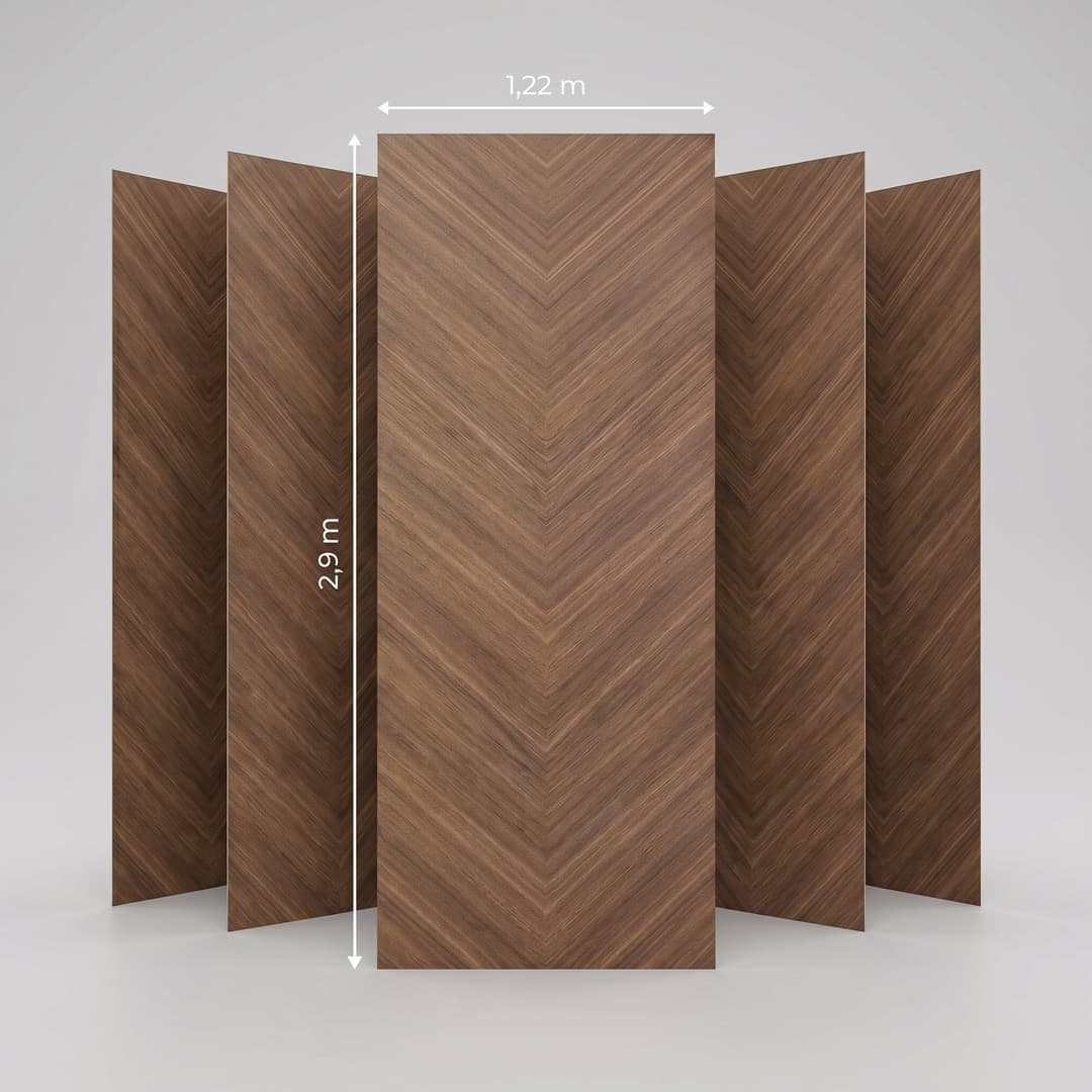 PVC BOARD - CHEVRON NOYER SOMBRE — PVC & accessoires 8 mm × 1220 × 2900 mm